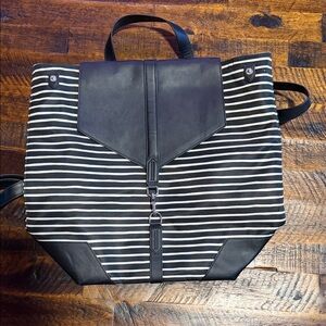 Black and White Striped Men's Bag